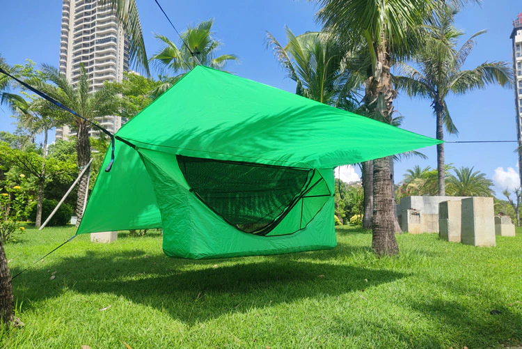 Cheap Goat Tents Mosquito Net Hammock Canopy Tent Large Space Anti Rollover Outdoor Camping Awning  Rainproof And Sunscreen Hanging Sun Shelter Tents 